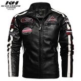 Motorcycle Jacket For Men In Autumn/Winter 2022 Fashion Casual Leather Embroidered Aviator Jacket In Winter Velvet  Pu Jacke