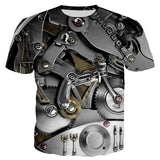 MTB jerseys 3D Motorcycle T-shirt Punk Clothing Retro Clothes Mechanical Tshirt Tops Tees Men Summer Funny Print T-shirt Mens Tee Plus Size