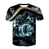 MTB jerseys 3D Motorcycle T-shirt Punk Clothing Retro Clothes Mechanical Tshirt Tops Tees Men Summer Funny Print T-shirt Mens Tee Plus Size