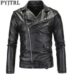 Motorcycle Jacket Men's Motorcycle Slim Casual Zipper PU Leather Jacket Streetwear Clothes