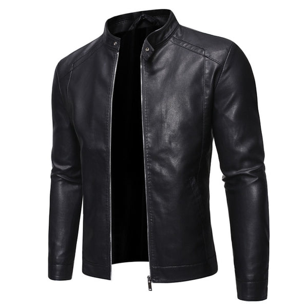 Motorcycle Men's Jackets Black  Jaqueta De Couro Masculina Outwear Male PU Leather Coats Mens