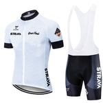 Cycling Jersey Suit 2022 new white STRAVA Pro Bicycle Team Short Sleeve Summer breathable Cycling Clothing Sets