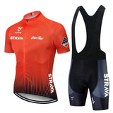 Cycling Jersey Suit 2022 new white STRAVA Pro Bicycle Team Short Sleeve Summer breathable Cycling Clothing Sets