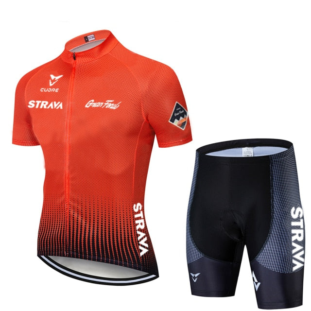 Cycling Jersey Suit 2022 new white STRAVA Pro Bicycle Team Short Sleeve Summer breathable Cycling Clothing Sets