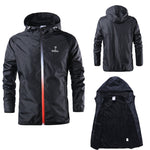 Motorcycle Jacket Men Hooded Riding Raincoat Poncho Waterproof Motorcycle Clothes Rain Jacket Tops Cover Outdoor Rainwear Impermeable Trench Coat