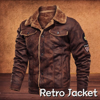Moto Clothing Set Mens Jackets and Coats Retro Style Suede Leather Jacket Men Leather Motorcycle Jacket Fur Lined Warm Coat Winter Velvet Overcoat