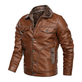 Moto Clothing Set Mens Jackets and Coats Retro Style Suede Leather Jacket Men Leather Motorcycle Jacket Fur Lined Warm Coat Winter Velvet Overcoat