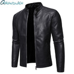 Motorcycle Men's Jackets Black  Jaqueta De Couro Masculina Outwear Male PU Leather Coats Mens