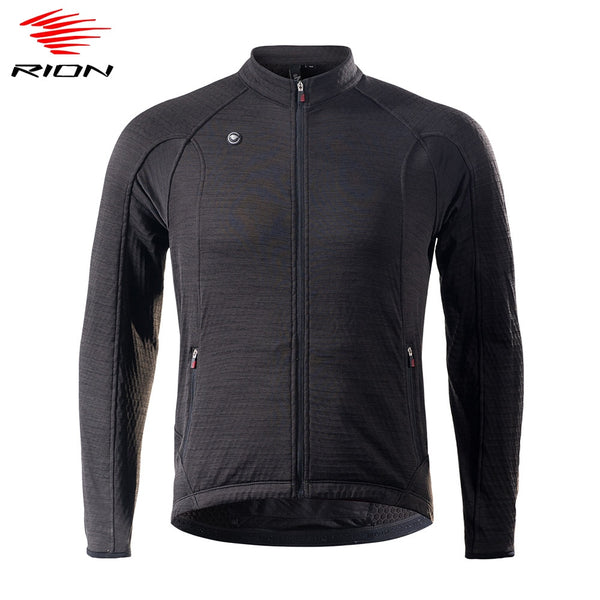 MTB jerseys  RION Mens Cycling Jersey 2021 Spring Thermal Fleece Long Sleeve Road Bike Jersey MTB Downhill Cycling Clothing maillot ciclismo
