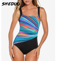 Swimwear Women 2021 Vintage One Piece Swimsuit Backless Bodysuit Colorful Bathing Suit Women Plus Size Sport Swimming Wear Retro