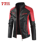 Moto Clothing Set Mens Leather Jacket Motorcycle Winter Autumn Fleece Warm PU Biker Vintage Coat Male 2021 Casual Patchwork Slim Leather Jackets