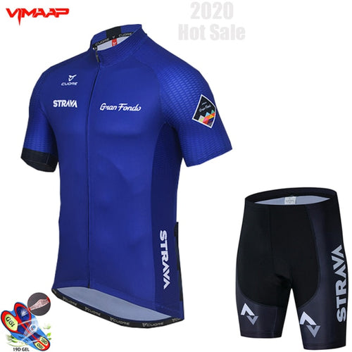 2021 Pro TEAM STRAVA cycling jersey set 19D gel bike shorts suit MTB men summer bicycling Maillot culotte clothing