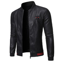 Autumn Winter New Motorcycle Men's Coat Stand Collar Versatile Personality Men Wash Leather Clothes