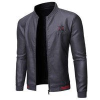 Autumn Winter New Motorcycle Men's Coat Stand Collar Versatile Personality Men Wash Leather Clothes