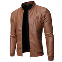Autumn Winter New Motorcycle Men's Coat Stand Collar Versatile Personality Men Wash Leather Clothes