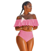 Swimwear 2021 s-3xl Women Sexy Swim Suit Plus Size Swimwear Ruffles High Waist Bikini Two-Piece Set Brazilian Bikini Thong Swimsuit
