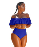 Swimwear 2021 s-3xl Women Sexy Swim Suit Plus Size Swimwear Ruffles High Waist Bikini Two-Piece Set Brazilian Bikini Thong Swimsuit