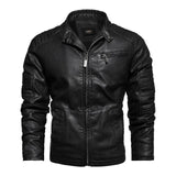 2022 Mens Motorcycle Jacket Autumn Winter Men New Faux PU Leather Jackets Casual Embroidery Biker Coat Zipper Fleece Jacket