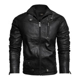 2022 Mens Motorcycle Jacket Autumn Winter Men New Faux PU Leather Jackets Casual Embroidery Biker Coat Zipper Fleece Jacket