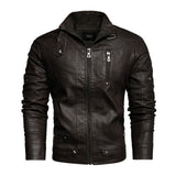 2022 Mens Motorcycle Jacket Autumn Winter Men New Faux PU Leather Jackets Casual Embroidery Biker Coat Zipper Fleece Jacket
