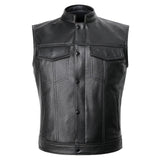 Motorcycle Jacket Motorcycle Biker Leather Vest Men Genuine Leather Sleeveless Jackets 100% REAL Cowhide/Sheepskin Asian Size S-6XL M232