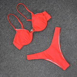 Swimwear New Arrival Summer Women Two Piece Swimsuit Sexy Bikini Violet Steel Bracket Swimwear Female Bathing Suits Beachwear