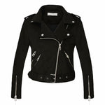 Moto Clothing Set 2021 Women Autumn Winter Thick Fake Suede Faux Leather Jackets Sashes Lady Matte Motorcycle Coats Biker Zipper Pocket Streetwear