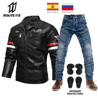 Motorcycle Jacket Leather Men's Brand Moto Leather Jacket Coat Men Handsome Washed Embroidery Biker PU Jacket Male Jaqueta Men