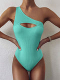 Swimwear Women Sexy One Piece Swimsuit Solid Female Plunge Neck Swimwear Women Backless Brazilian Monokini Bathing Suit S-L 2021