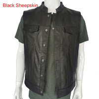 Motorcycle Jacket Motorcycle Biker Leather Vest Men Genuine Leather Sleeveless Jackets 100% REAL Cowhide/Sheepskin Asian Size S-6XL M232