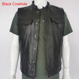 Motorcycle Jacket Motorcycle Biker Leather Vest Men Genuine Leather Sleeveless Jackets 100% REAL Cowhide/Sheepskin Asian Size S-6XL M232
