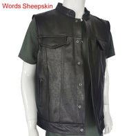 Motorcycle Jacket Motorcycle Biker Leather Vest Men Genuine Leather Sleeveless Jackets 100% REAL Cowhide/Sheepskin Asian Size S-6XL M232