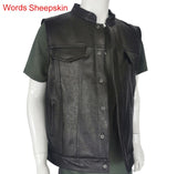 Motorcycle Jacket Motorcycle Biker Leather Vest Men Genuine Leather Sleeveless Jackets 100% REAL Cowhide/Sheepskin Asian Size S-6XL M232
