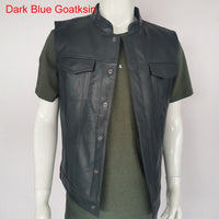 Motorcycle Jacket Motorcycle Biker Leather Vest Men Genuine Leather Sleeveless Jackets 100% REAL Cowhide/Sheepskin Asian Size S-6XL M232