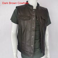 Motorcycle Jacket Motorcycle Biker Leather Vest Men Genuine Leather Sleeveless Jackets 100% REAL Cowhide/Sheepskin Asian Size S-6XL M232
