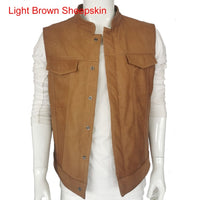 Motorcycle Jacket Motorcycle Biker Leather Vest Men Genuine Leather Sleeveless Jackets 100% REAL Cowhide/Sheepskin Asian Size S-6XL M232