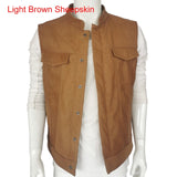 Motorcycle Jacket Motorcycle Biker Leather Vest Men Genuine Leather Sleeveless Jackets 100% REAL Cowhide/Sheepskin Asian Size S-6XL M232