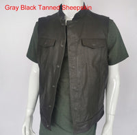 Motorcycle Jacket Motorcycle Biker Leather Vest Men Genuine Leather Sleeveless Jackets 100% REAL Cowhide/Sheepskin Asian Size S-6XL M232