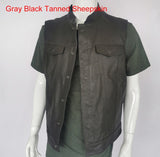 Motorcycle Jacket Motorcycle Biker Leather Vest Men Genuine Leather Sleeveless Jackets 100% REAL Cowhide/Sheepskin Asian Size S-6XL M232