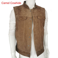 Motorcycle Jacket Motorcycle Biker Leather Vest Men Genuine Leather Sleeveless Jackets 100% REAL Cowhide/Sheepskin Asian Size S-6XL M232