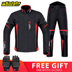 Moto Clothing Set Motorcycle Jacket Man Set Moto Protection Windproof Waterproof Motorbike Riding Moto Jacket + Pants Suit Body Armor for 4 Season