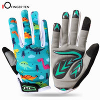 Bicycle Accessories New Colorful Non Slip Bicycle Gloves for Kids Full Finger Gel Padding Cycling Glove Outdoor Sport Road Mountain Bike Age 2-11