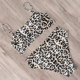 Swimwear Leopard Swimsuit Women Push Up Bikini 2021 Shirred High Waist Swimwear Female Biquini Brazilian Swimming Bathing Suit