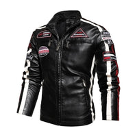 Moto Clothing Set Mens Motorcycle Jacket 2021 Autumn Winter Men New PU Leather Jackets Casual Embroidery Biker Bomber Coat Zipper Fleece Overcoat