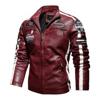 Moto Clothing Set Mens Motorcycle Jacket 2021 Autumn Winter Men New PU Leather Jackets Casual Embroidery Biker Bomber Coat Zipper Fleece Overcoat