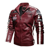 Moto Clothing Set Mens Motorcycle Jacket 2021 Autumn Winter Men New PU Leather Jackets Casual Embroidery Biker Bomber Coat Zipper Fleece Overcoat