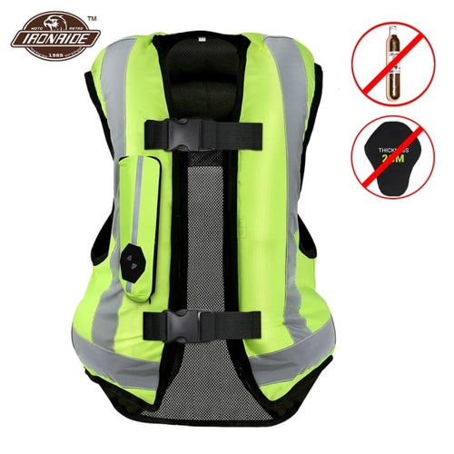 2022 NEW Motorcycle Airbag Vest Men Motorcycle Jacket Reflective Motocross Air Bag Moto Vest Protective Black Fluorescent S-3XL