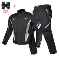 Moto Clothing Set Motorcycle Jacket Man Set Moto Protection Windproof Waterproof Motorbike Riding Moto Jacket + Pants Suit Body Armor for 4 Season