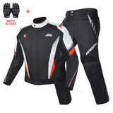 Moto Clothing Set Motorcycle Jacket Man Set Moto Protection Windproof Waterproof Motorbike Riding Moto Jacket + Pants Suit Body Armor for 4 Season