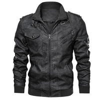 Motorcycle Jacket New autumn winter men's leather motorcycle jacket PU leather hooded jacket warm baseball jacket Euro Size coat